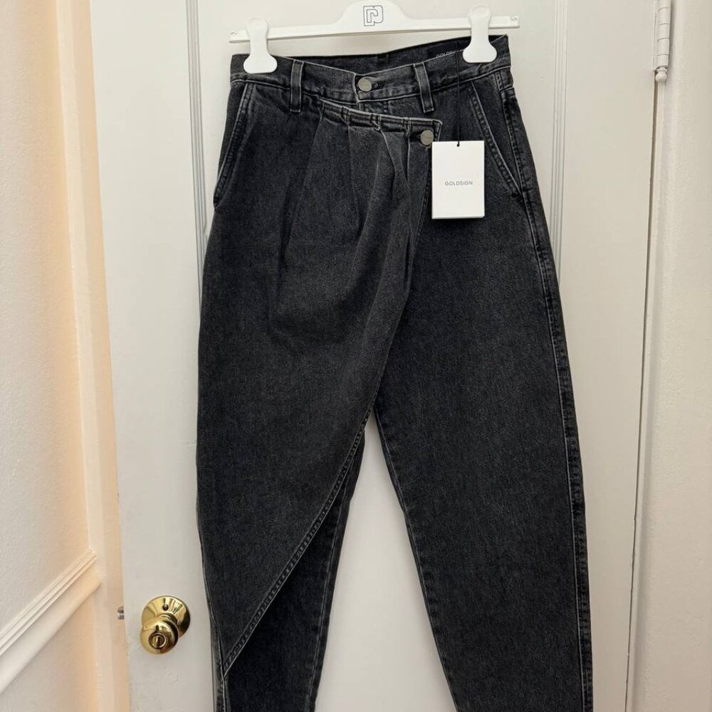 NWT GOLDSIGN Womens Black Oversize Jeans, size 26